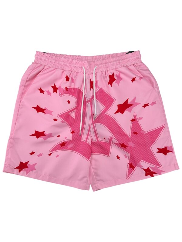 ROMWE Szorty Męskie Różowe Gwiazdy M
