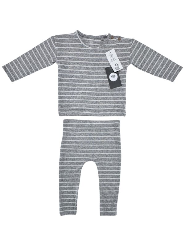 F&F Komplet Dziecięcy Szary Paski 68