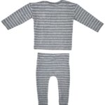 F&F Komplet Dziecięcy Szary Paski 68 - zdjęcie 2