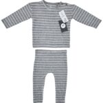 F&F Komplet Dziecięcy Szary Paski 62 - zdjęcie 1
