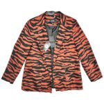 TAILORED Marynarka Damska Czarno-Pomarańczowa Wzór Zwierzęcy - zdjęcie 1