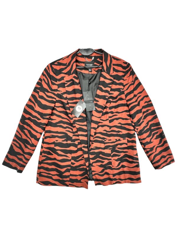 TAILORED Marynarka Damska Czarno-Pomarańczowa Wzór Zwierzęcy