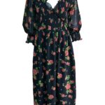 ASOS Sukienka Damska Czarna Kwiatowa M - zdjęcie 1