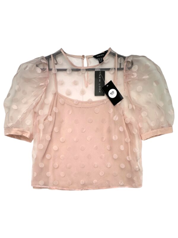 NEW LOOK Bluzka Damska Różowa Groszki L