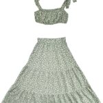 Komplet Damski Zielony Kwiatowy S - zdjęcie 1