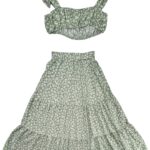 Komplet Damski Zielony Kwiatowy S - zdjęcie 2