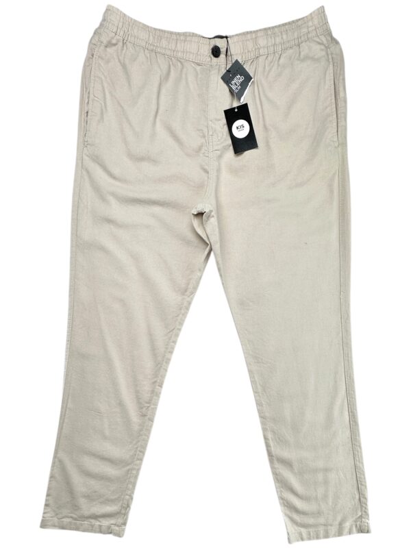 DENIM CO Spodnie Męskie Beżowe XL Len