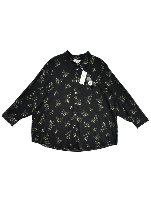 M&S Koszula Damska Czarna Roślinna 6XL