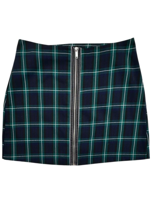 STRADIVARIUS Spódnica Damska Zielona Wzór Kratka XL