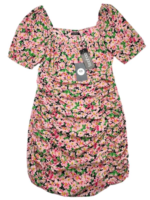 BOOHOO Sukienka Damska Różowa Kwiaty L Poliester