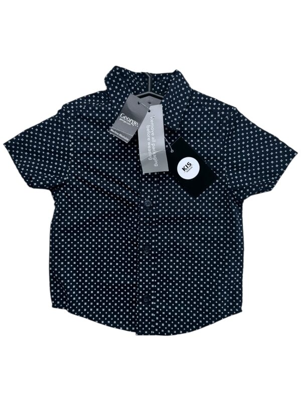 GEORGE Koszula Dziecięce Czarna Wzór 93