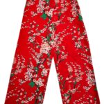 QUIZ Spodnie Damskie Czerwone Kwiatowe L - zdjęcie 1