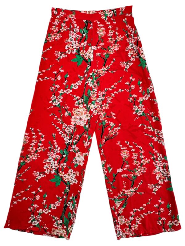 QUIZ Spodnie Damskie Czerwone Kwiatowe L