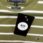 TOMMY HILFIGER Koszulka Męska Zielona Paski M - zdjęcie 3