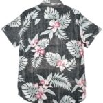 DENIM&FLOWER Koszula Męska Czarna Kwiaty S - zdjęcie 2