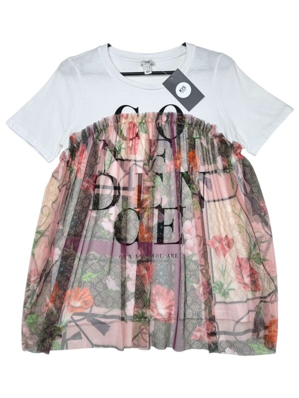 Koszulka Damska Biała Kwiatowa XS