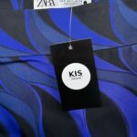 ZARA Spodnie Damskie Niebieskie Geometryczne S - zdjęcie 3