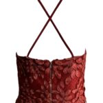 RIVER ISLAND Top Damski Czerwony Koronkowy S - zdjęcie 2