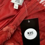 RIVER ISLAND Top Damski Czerwony Koronkowy S - zdjęcie 3