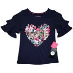 ISAAC MIZRAHI Bluzka Dziecięca Granatowa Kwiaty 116 - zdjęcie 1