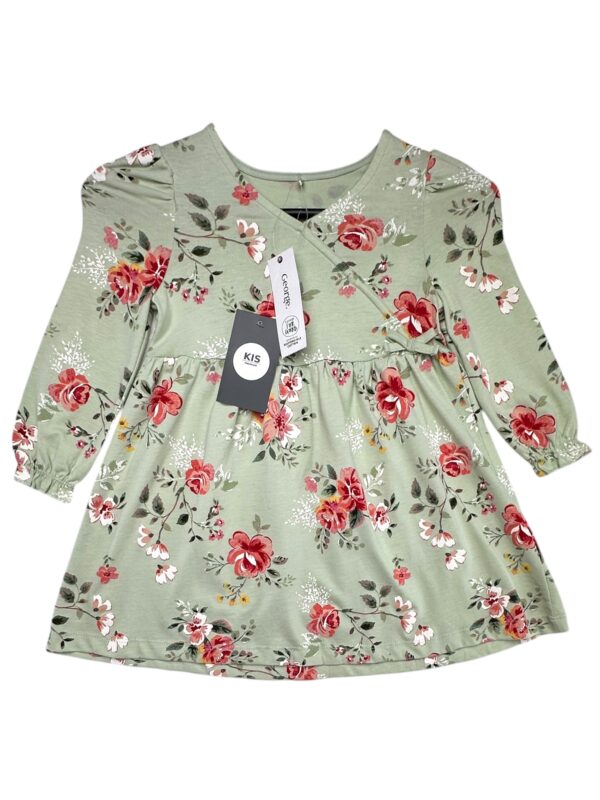 GEORGE Sukienka Dziecięca Zielona Kwiatowa 92