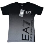 INSPIROWANE EMPORIO ARMANI Koszulka Dziecięca Czarno-Szara 1 - zdjęcie 1