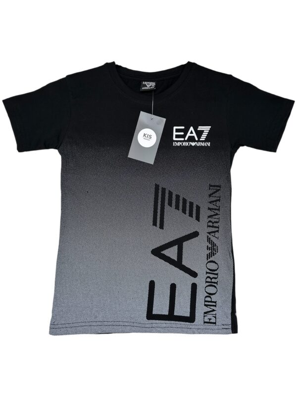 INSPIROWANE EMPORIO ARMANI Koszulka Dziecięca Czarno-Szara 1