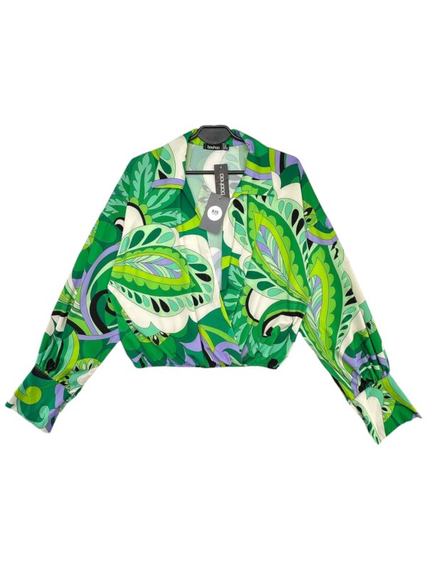 BOOHOO Koszula Damska Zielona Wzorzysta L