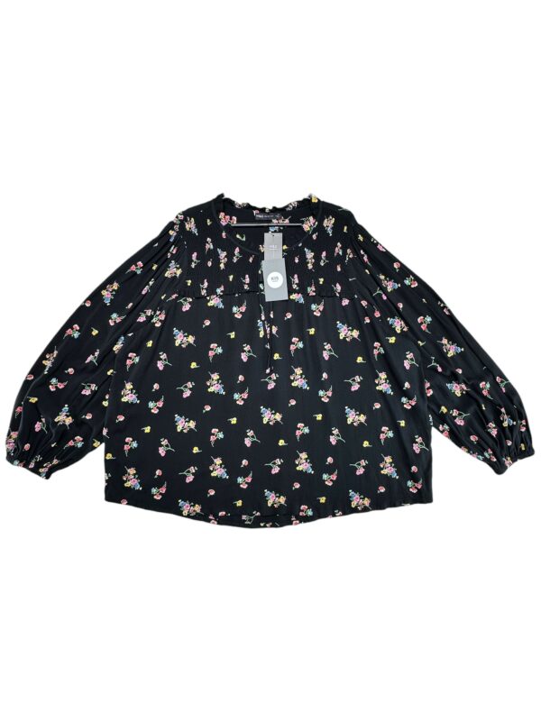 M&S Bluzka Damska Czarna Kwiatowa 6XL