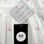 JOHN LEWIS & PARTNERS Sukienka Dziecięca Biała Różowe Gwiazd - zdjęcie 3