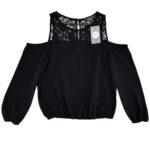 LIPSY LONDON Bluzka Damska Czarna Koronkowa M - zdjęcie 1