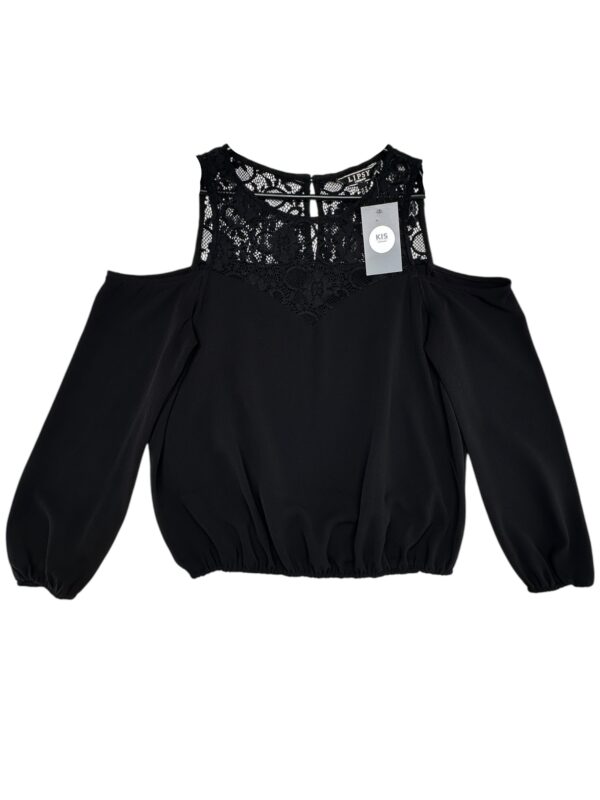 LIPSY LONDON Bluzka Damska Czarna Koronkowa M
