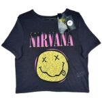 Primark NIRVANA Koszulka Damska Czarne L - zdjęcie 1