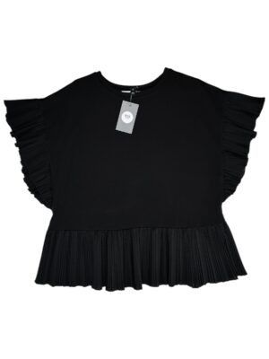 Bluzka Damska Czarna Falbanki XL Poliester