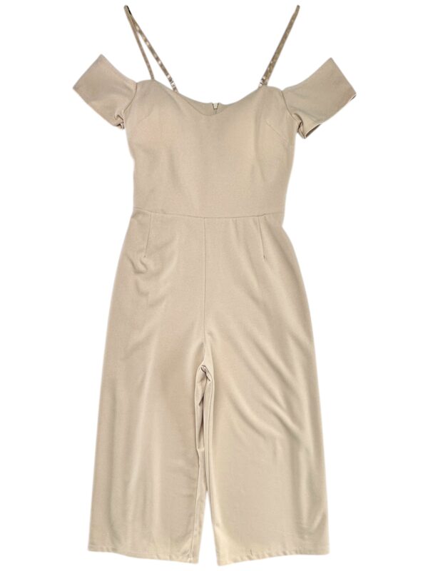 BOOHOO Kombinezon Damski Beżowy S