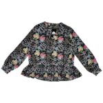 RESERVED Bluzka Damska Czarna Kwiatowy XL - zdjęcie 1