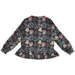 RESERVED Bluzka Damska Czarna Kwiatowy XL - zdjęcie 2