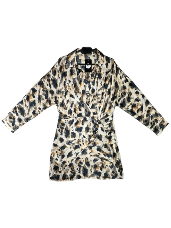 MANGO Sukienka Damska Beżowa Wzór Zwierzęcy XL