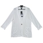 NEW LOOK Marynarka Damska Biała L Len - zdjęcie 1