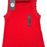 GAPKIDA Koszulka Dziecięca Czerwona Koronka 140 - zdjęcie 1