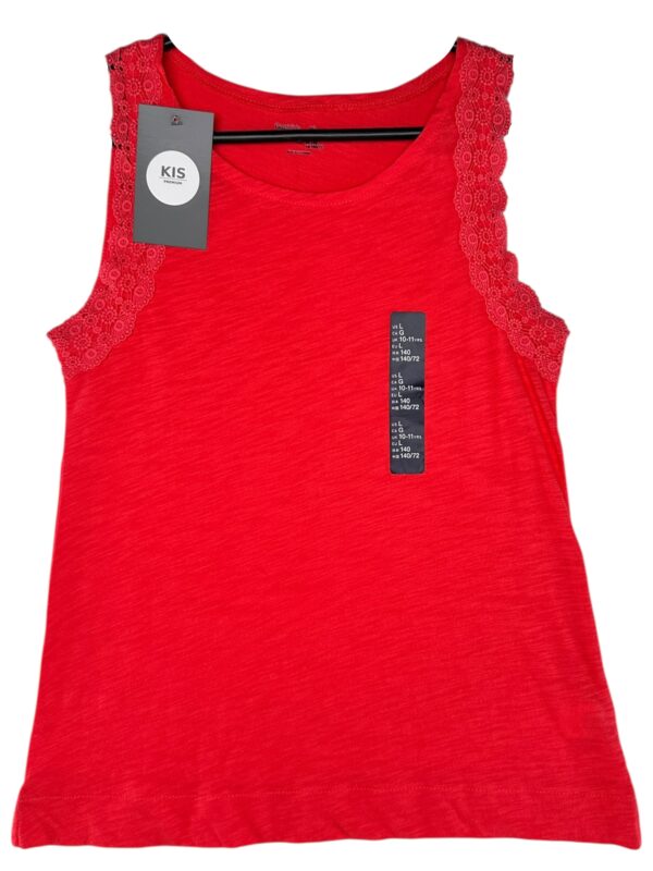 GAPKIDA Koszulka Dziecięca Czerwona Koronka 140