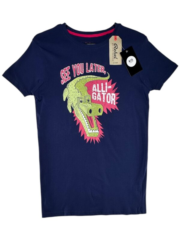 PRIMARK Koszulka Dziecięca Niebieska Napisy 158