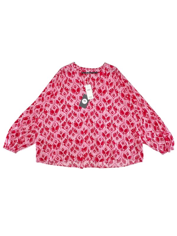 M&S Bluzka Damska Czerwona Wzorzysta 6XL