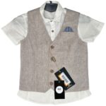 NEXT Komplet Dziecięcy Beżowa Koszula 120 Len - zdjęcie 1