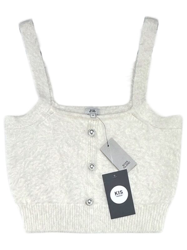 RIVER ISLAND Top Damski Biały Bez wzoru XS