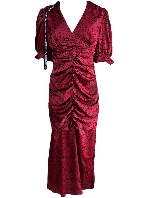 AX PARIS Sukienka Damska Czerwona Groszki XXL