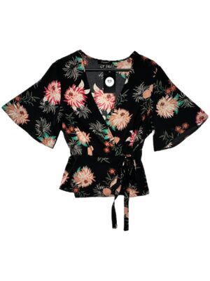 ATMOSPHERE Bluzka Damska Czarna Kwiatowa XL