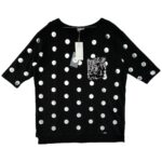 MEGI Bluzka Damska Czarna Groszki S/M - zdjęcie 1