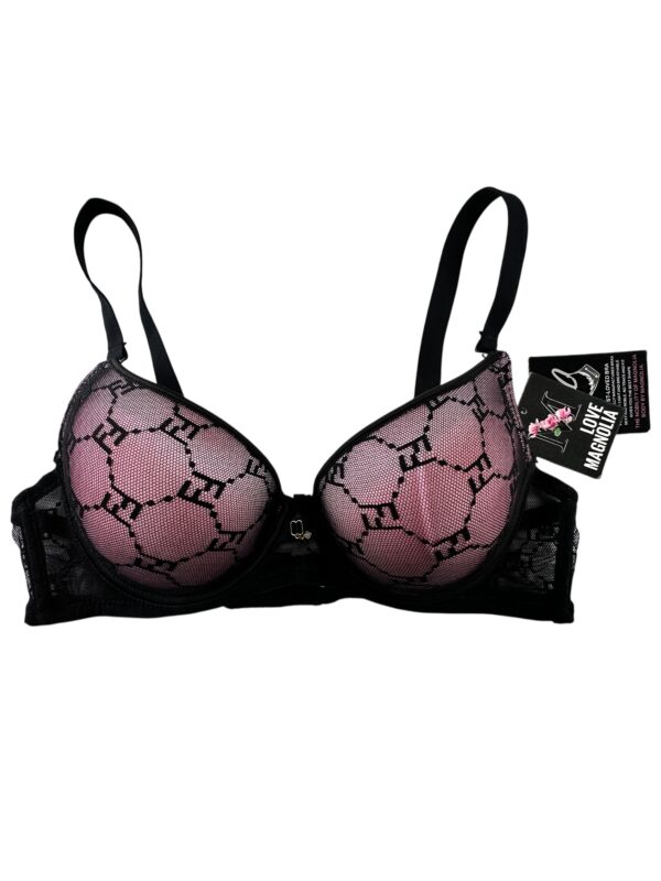 MAGNOLIA Biustonosz Damski Czarny Różowy 75C