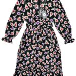 INFLUENCE Sukienka Damska Czarna Kwiatowa S - zdjęcie 1